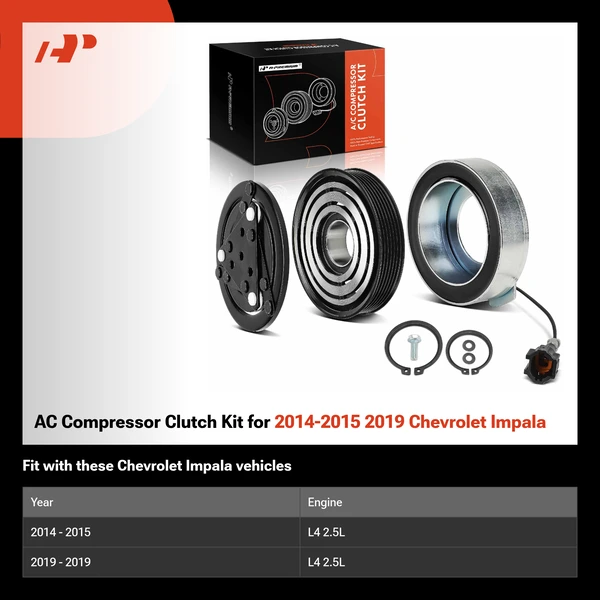 AC Compressor Clutch Kit for 2014-2015 2019 Chevrolet Impala