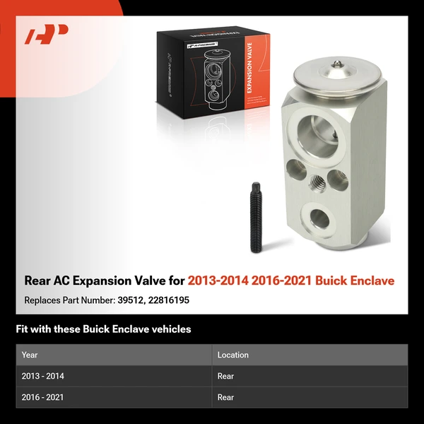 Rear AC Expansion Valve for 2013-2014 2016-2021 Buick Enclave