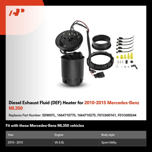 Diesel Exhaust Fluid (DEF) Heater for 2010-2015 Mercedes-Benz ML350