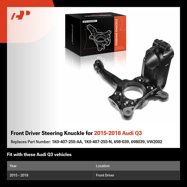 Front Driver Steering Knuckle for 2015-2018 Audi Q3