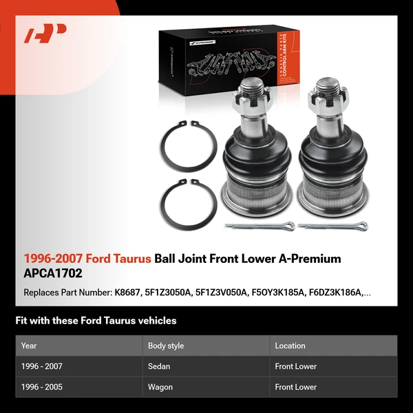 1996-2007 Ford Taurus Ball Joint Front Lower A-Premium APCA1702