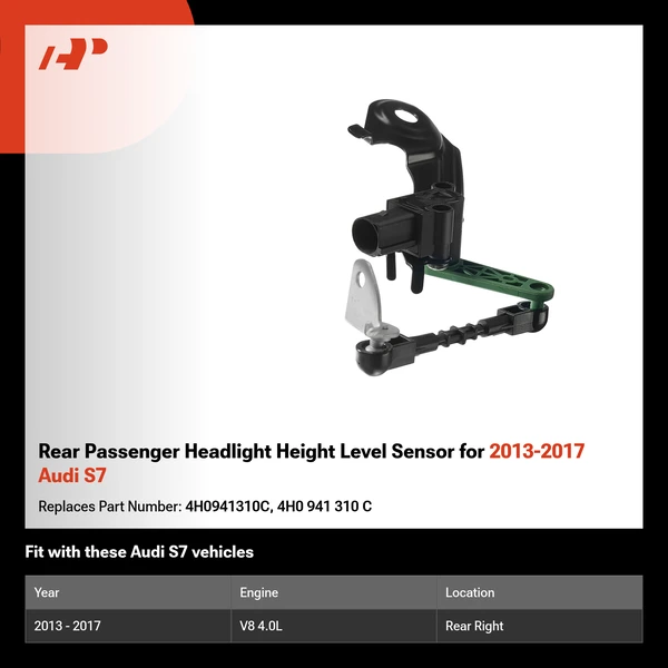 Rear Passenger Headlight Height Level Sensor for 2013-2017 Audi S7