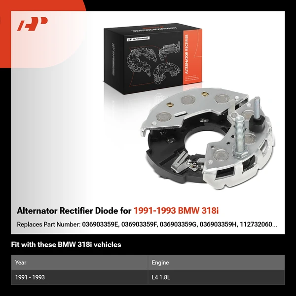 Alternator Rectifier Diode for 1991-1993 BMW 318i