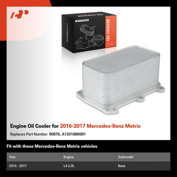 Engine Oil Cooler for 2016-2017 Mercedes-Benz Metris