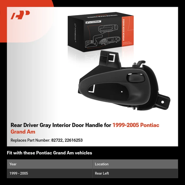 Rear Driver Gray Interior Door Handle for 1999-2005 Pontiac Grand Am