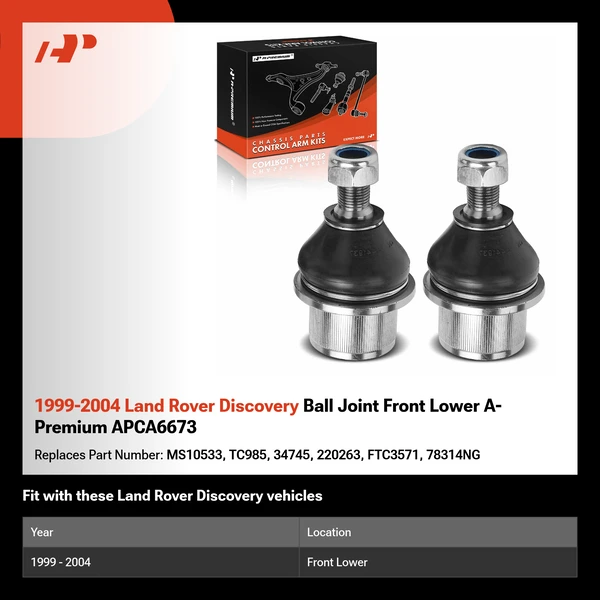 1999-2004 Land Rover Discovery Ball Joint Front Lower A-Premium APCA6673