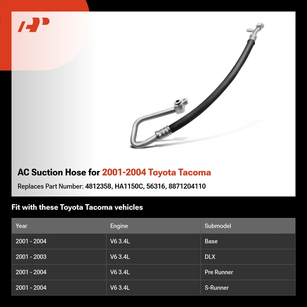 AC Suction Hose for 2001-2004 Toyota Tacoma