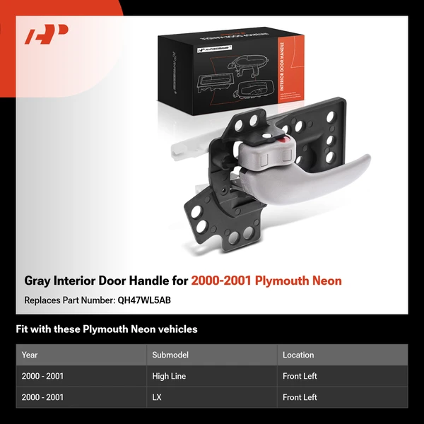 Gray Interior Door Handle for 2000-2001 Plymouth Neon