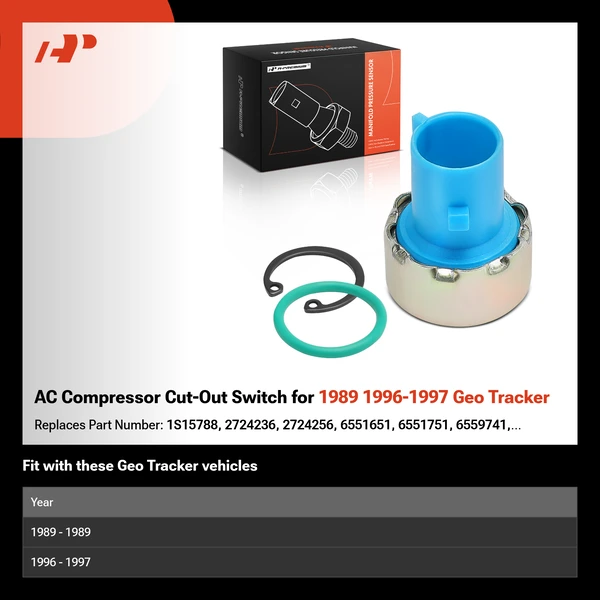 AC Compressor Cut-Out Switch for 1989 1996-1997 Geo Tracker