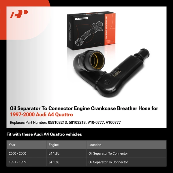 Oil Separator To Connector Engine Crankcase Breather Hose for 1997-2000 Audi A4 Quattro