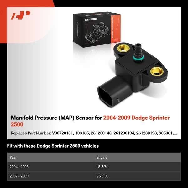 Manifold Pressure (MAP) Sensor for 2004-2009 Dodge Sprinter 2500