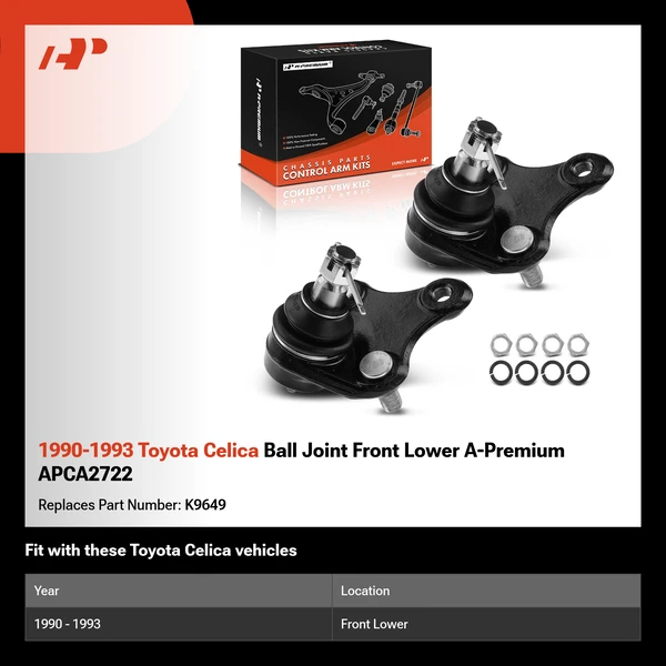 1990-1993 Toyota Celica Ball Joint Front Lower A-Premium APCA2722