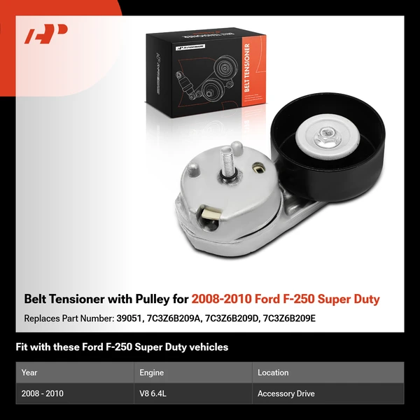 Belt Tensioner with Pulley for 2008-2010 Ford F-250 Super Duty