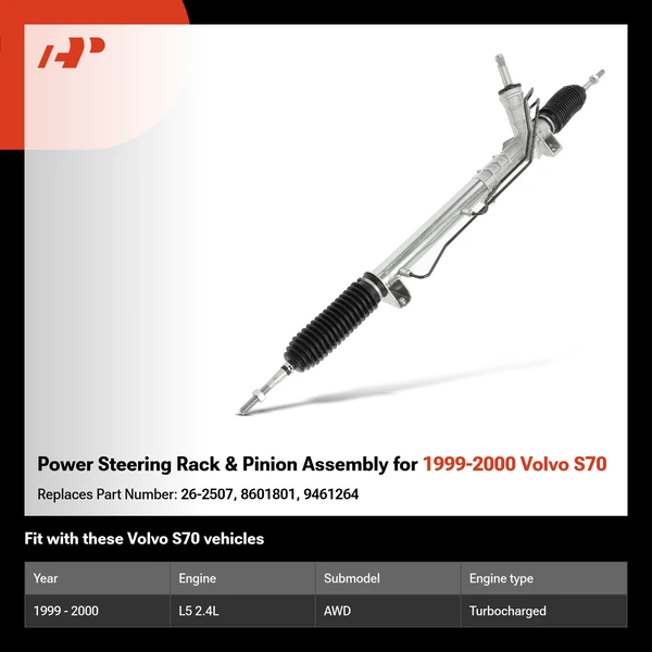 Power Steering Rack & Pinion Assembly for 1999-2000 Volvo S70