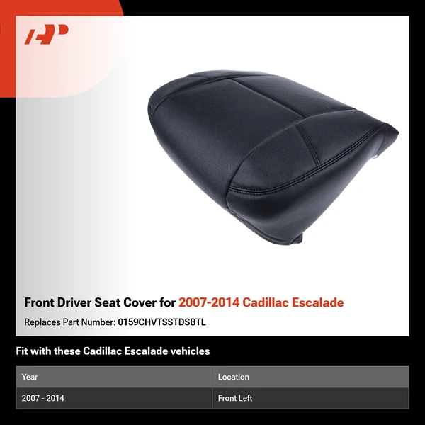 Front Driver Seat Cover for 2007-2014 Cadillac Escalade