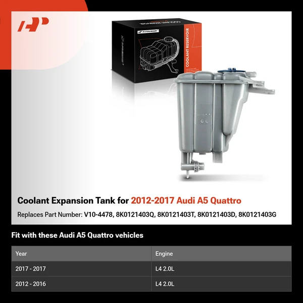 Coolant Expansion Tank for 2012-2017 Audi A5 Quattro