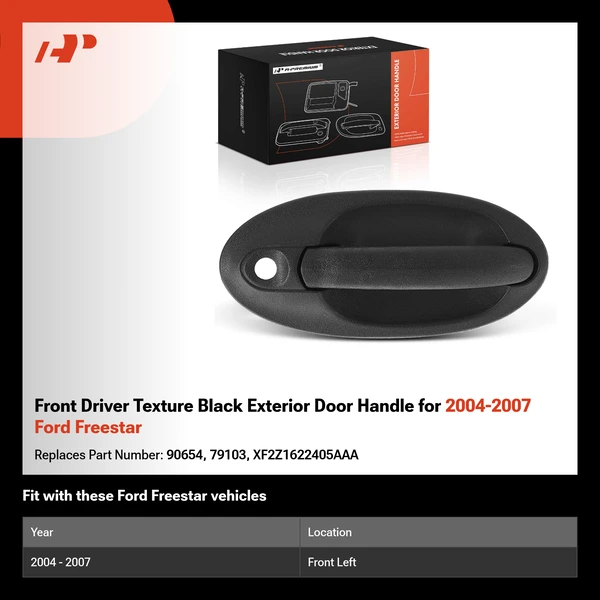Front Driver Texture Black Exterior Door Handle for 2004-2007 Ford Freestar