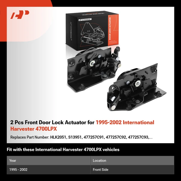 2 Pcs Front Door Lock Actuator for 1995-2002 International Harvester 4700LPX