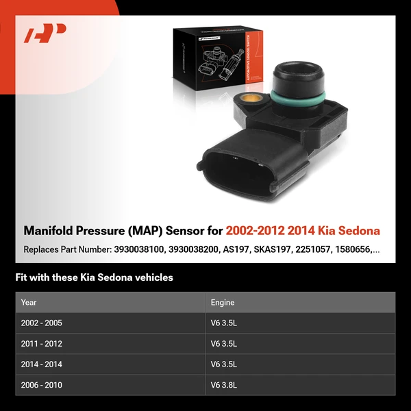 Manifold Pressure (MAP) Sensor for 2002-2012 2014 Kia Sedona