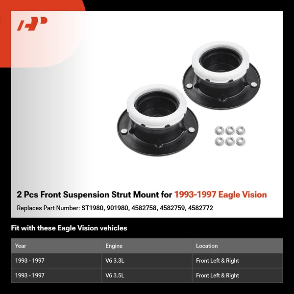 2 Pcs Front Suspension Strut Mount for 1993-1997 Eagle Vision