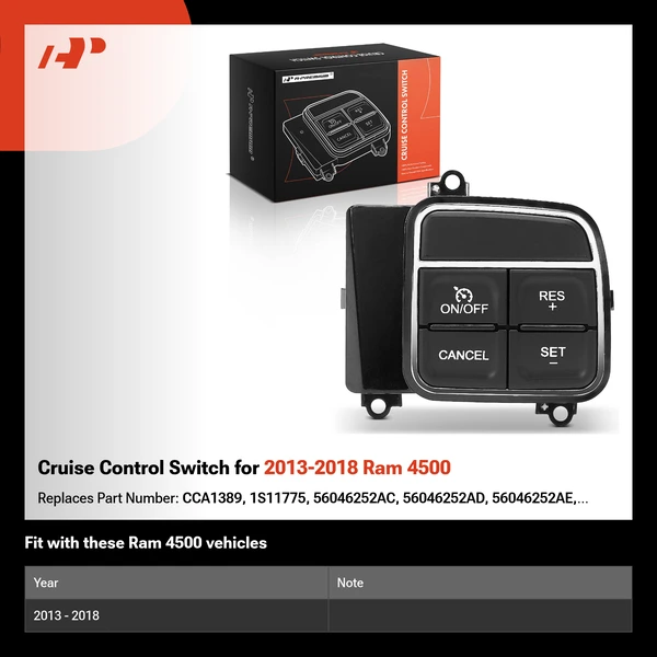 Cruise Control Switch for 2013-2018 Ram 4500