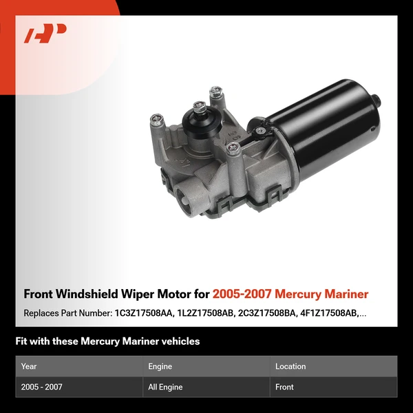 Front Windshield Wiper Motor for 2005-2007 Mercury Mariner