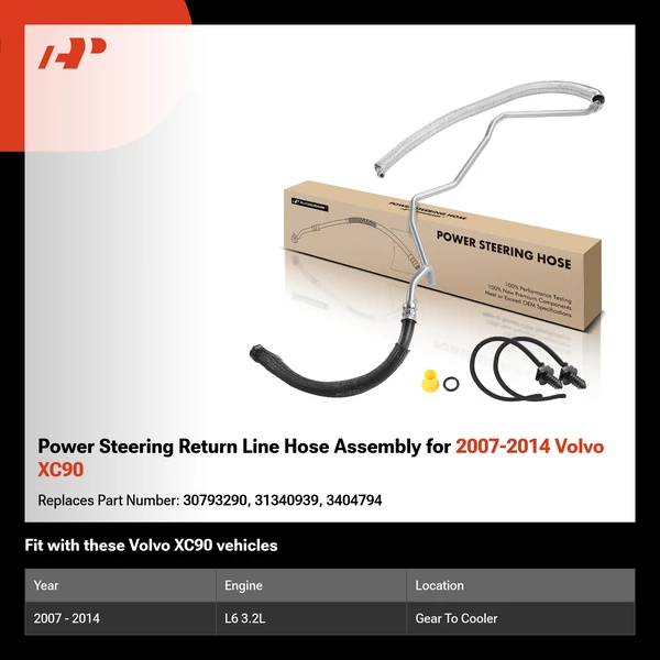 Power Steering Return Line Hose Assembly for 2007-2014 Volvo XC90