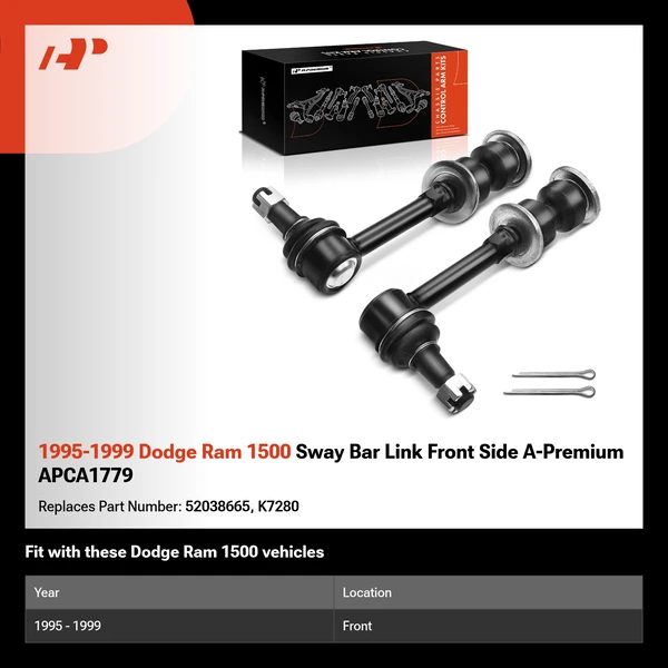1995-1999 Dodge Ram 1500 Sway Bar Link Front Side A-Premium APCA1779