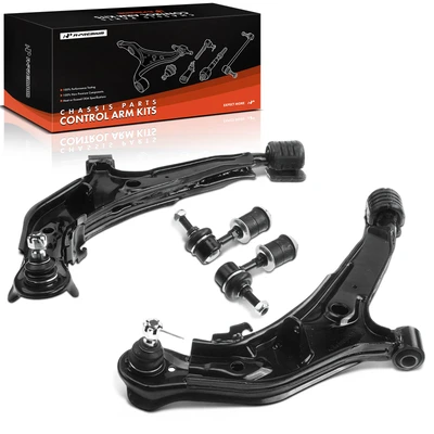 4 Pcs Front Control Arm & Ball Joint Assembly Sway Bar Link
