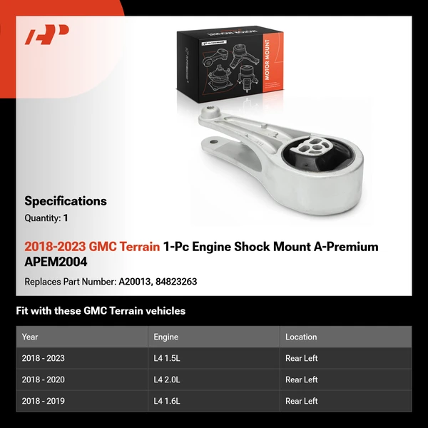 2018-2023 GMC Terrain 1-Pc Engine Shock Mount A-Premium APEM2004