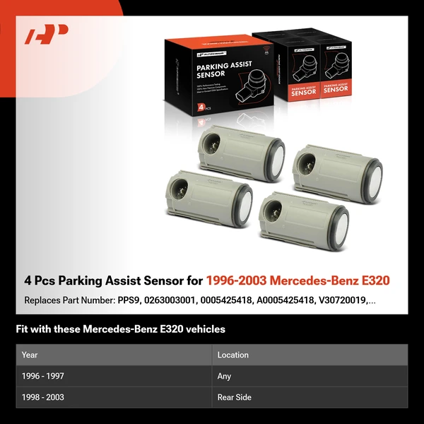 4 Pcs Parking Assist Sensor for 1996-2003 Mercedes-Benz E320