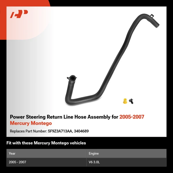 Power Steering Return Line Hose Assembly for 2005-2007 Mercury Montego