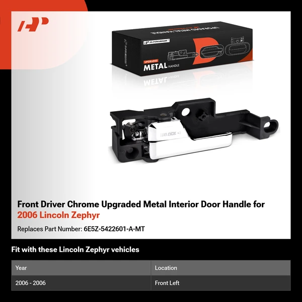 Front Driver Chrome Upgraded Metal Interior Door Handle for 2006 Lincoln Zephyr