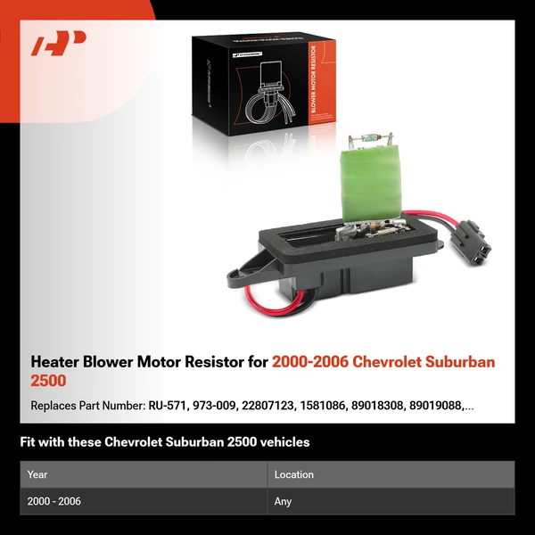 Heater Blower Motor Resistor for 2000-2006 Chevrolet Suburban 2500