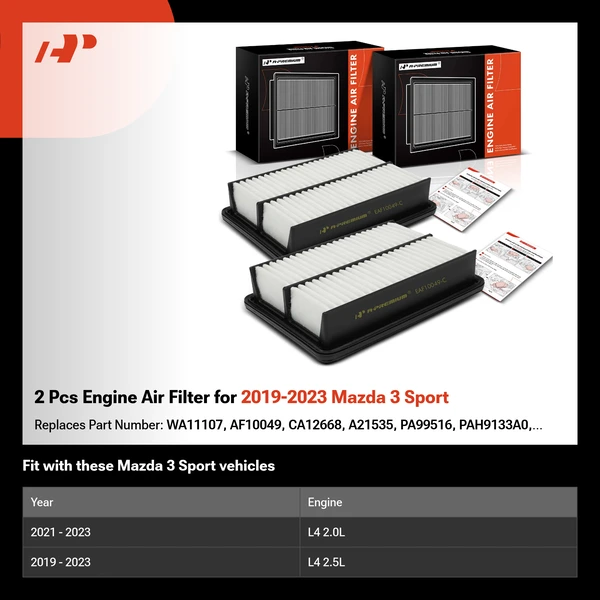 2 Pcs Engine Air Filter for 2019-2023 Mazda 3 Sport