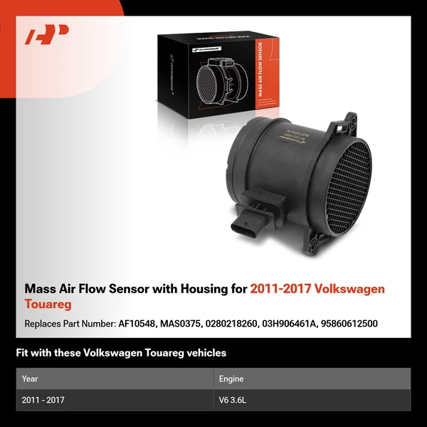 Mass Air Flow Sensor with Housing for 2011-2017 Volkswagen Touareg