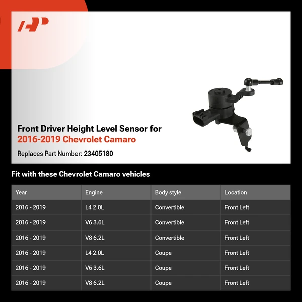 Front Driver Height Level Sensor for 2016-2019 Chevrolet Camaro