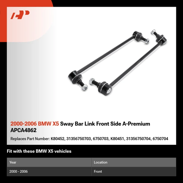 2000-2006 BMW X5 Sway Bar Link Front Side A-Premium APCA4862
