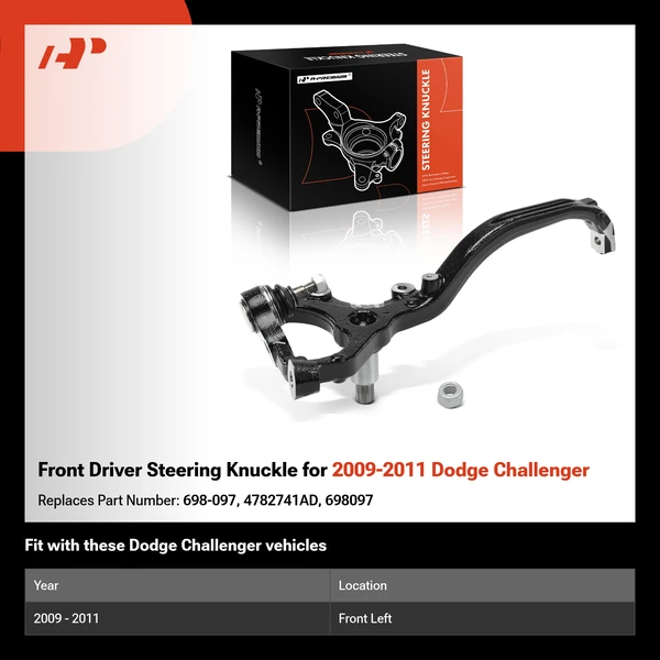 Front Driver Steering Knuckle for 2009-2011 Dodge Challenger
