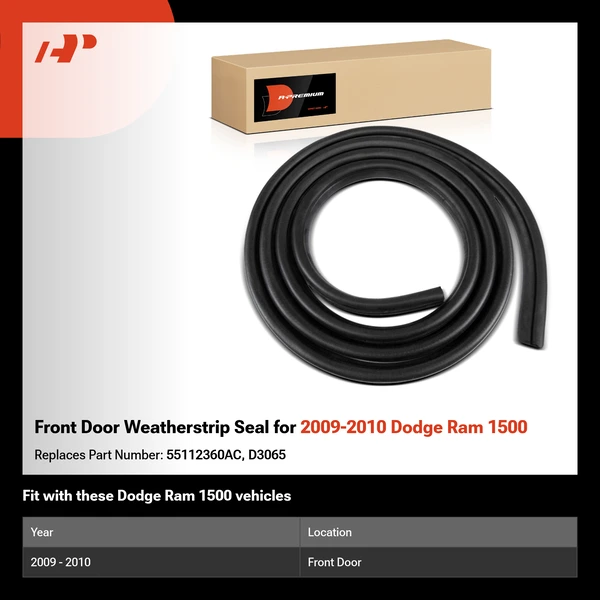 Front Door Weatherstrip Seal for 2009-2010 Dodge Ram 1500