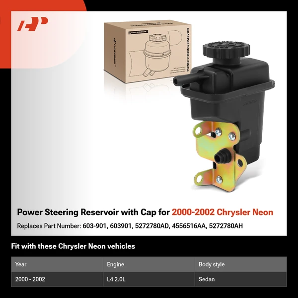 Power Steering Reservoir with Cap for 2000-2002 Chrysler Neon