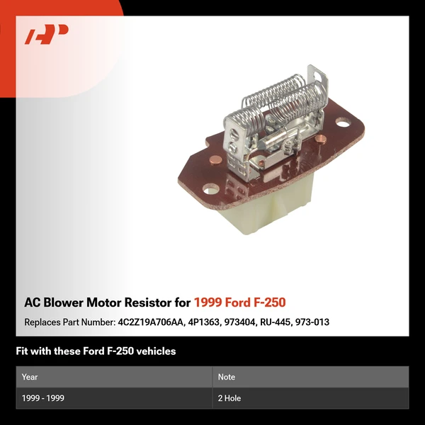 AC Blower Motor Resistor for 1999 Ford F-250
