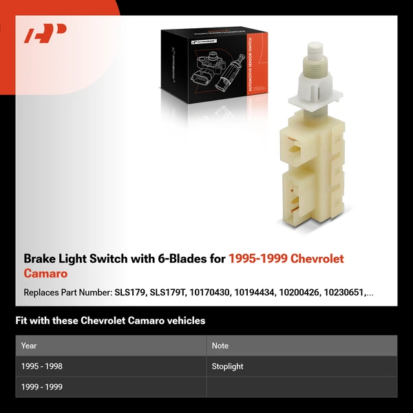 Brake Light Switch with 6-Blades for 1995-1999 Chevrolet Camaro