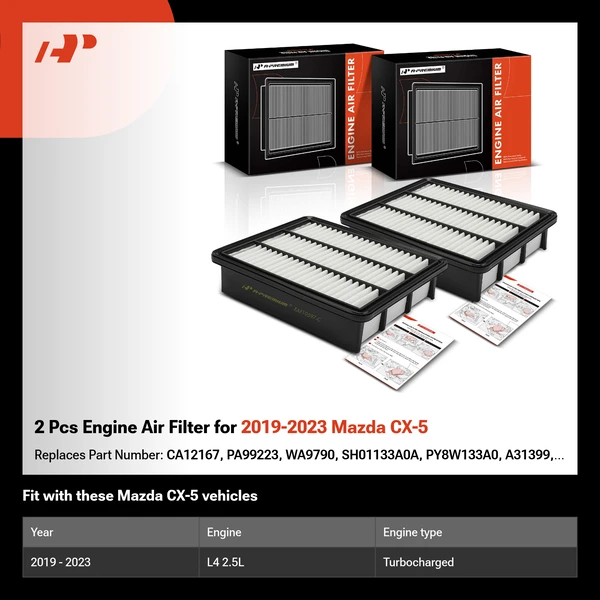 2 Pcs Engine Air Filter for 2019-2023 Mazda CX-5