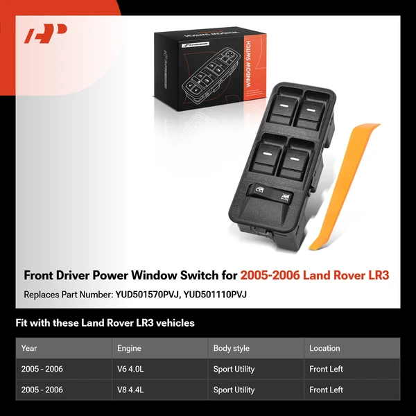 Front Driver Power Window Switch for 2005-2006 Land Rover LR3