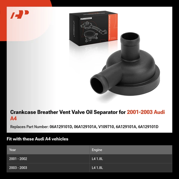 Crankcase Breather Vent Valve Oil Separator for 2001-2003 Audi A4