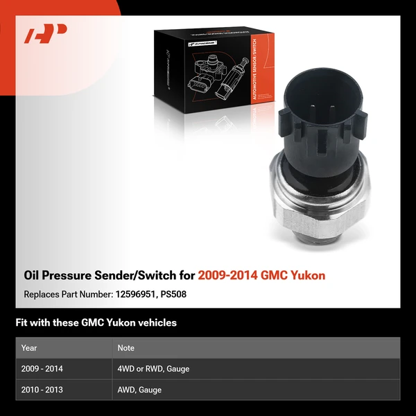 Oil Pressure Sender/Switch for 2009-2014 GMC Yukon