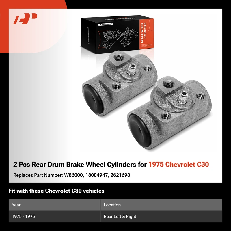 2 Pcs Rear Drum Brake Wheel Cylinders for 1975 Chevrolet C30