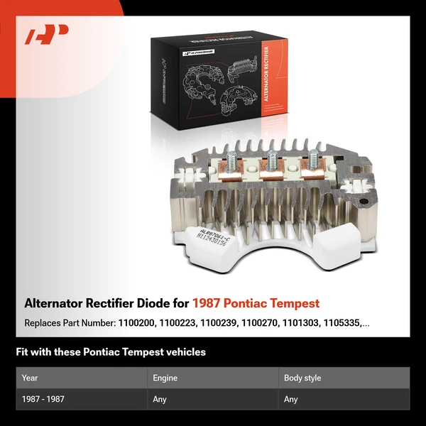 Alternator Rectifier Diode for 1987 Pontiac Tempest