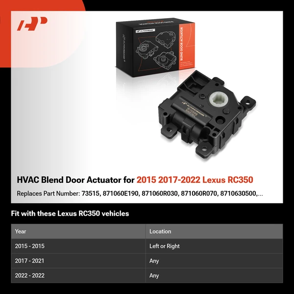 HVAC Blend Door Actuator for 2015 2017-2022 Lexus RC350